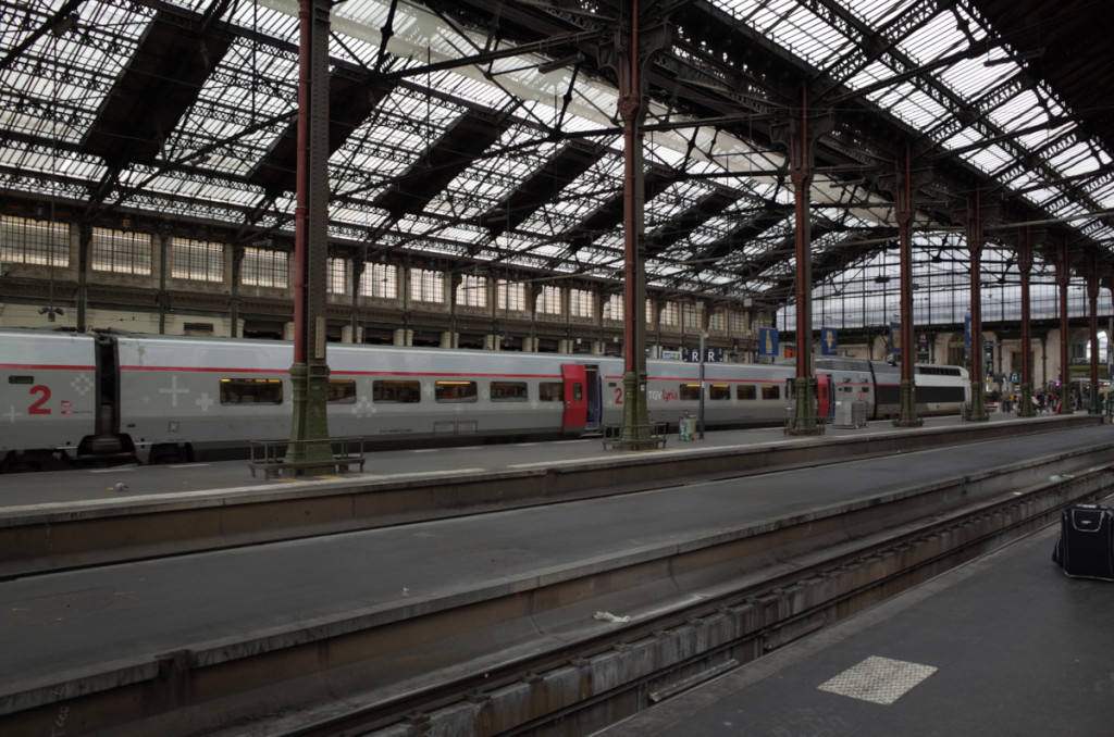 広いターミナルです。スイス行きTGVは通常は写真に写っているTGV Lyriaカラーの平屋型TGV POSです。あっちの方がスイスっぽくて良いですね。